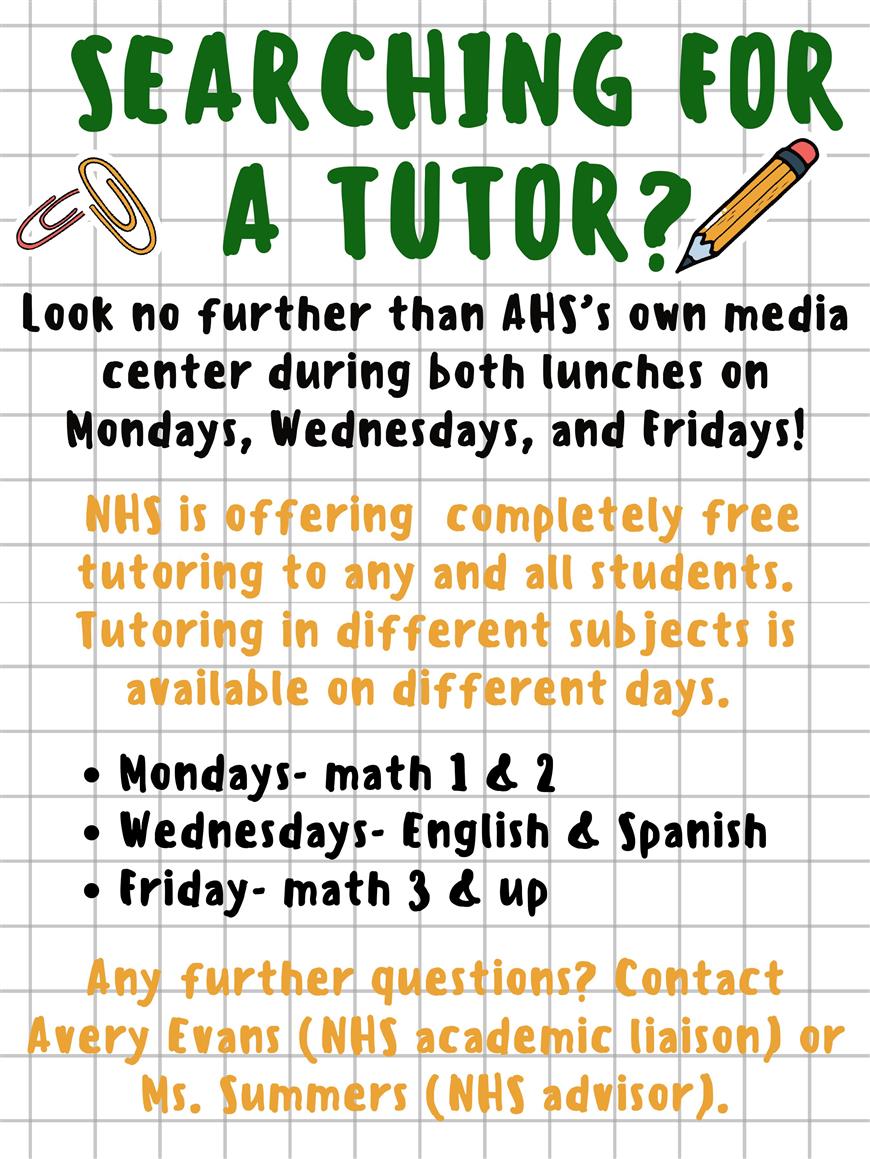 NHS tutoring poster